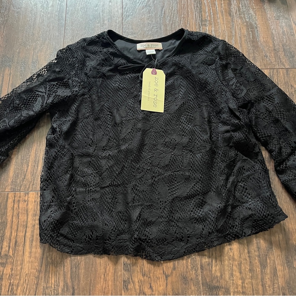 black lace formal top
